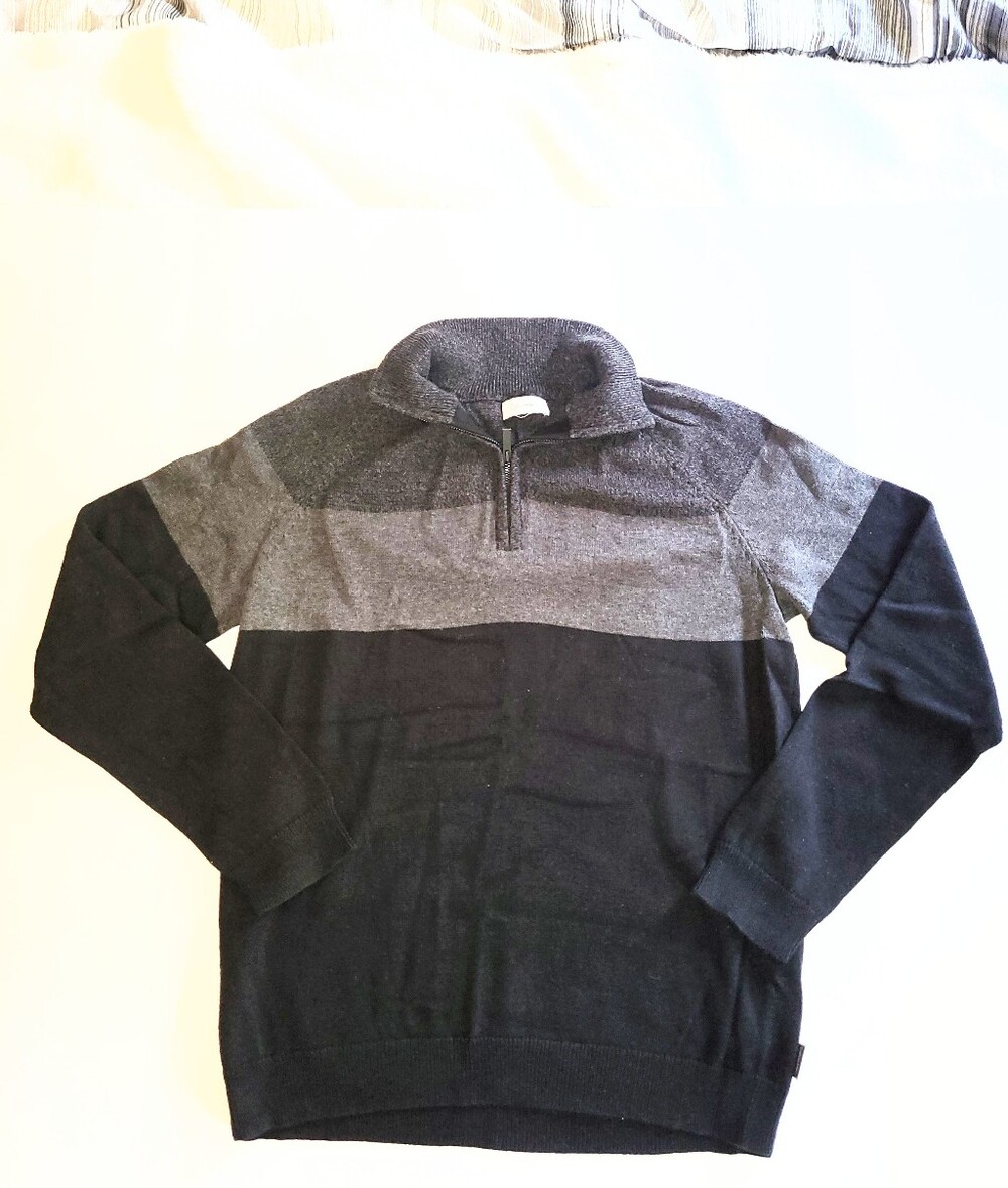 Men's Calvin Klein Colorblock Cotton Pull Over Sweater Medium - Picture 16 of 16